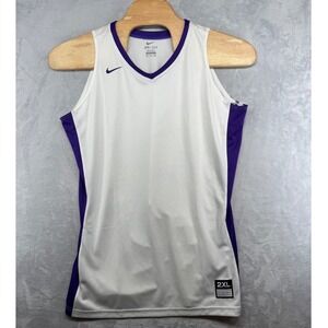 Nike‎ Dri-FIT Basketball Jersey White Purple Sleeveless Blank Men's 2XL